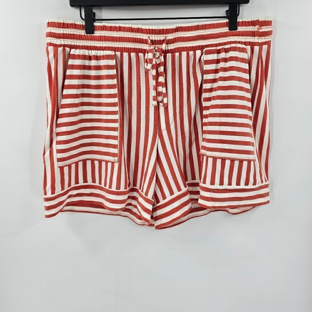 Any body shorts striped large summer lounge orange white